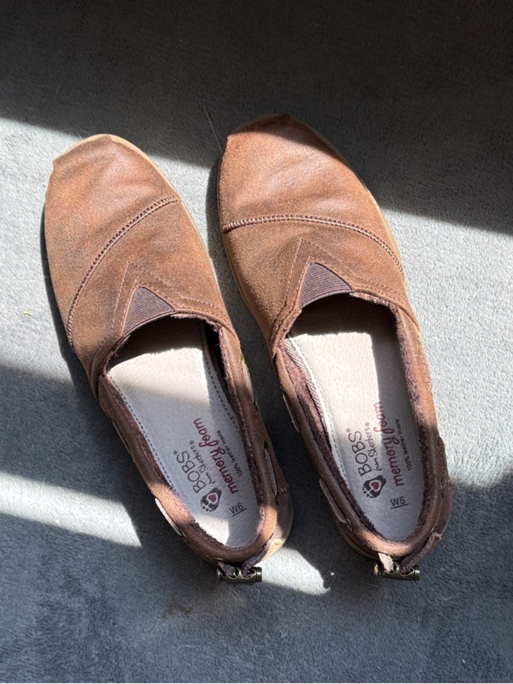 BOBS from Skechers Brown Slip-On Memory Foam Flats